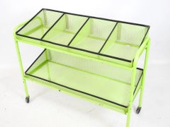 Amusing lacquered metal serving trolley circa 1960/1970