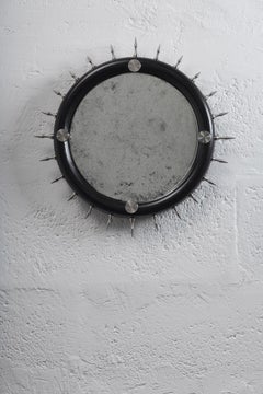 SITIERA_02 Wall Mirror in Solid Wood, Steel and Aged Mirror by ANDEAN, In Stock