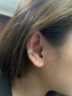 Amwaj 18 Karat Rose Gold Ear Cuff with Oval Cut Diamond