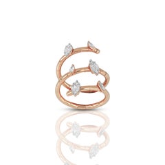 Amwaj 18 Karat Roségold Ring mit Multi-Cut-Diamanten
