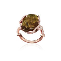 Amwaj Ring aus 18 Karat Roségold mit Saphir und Diamanten