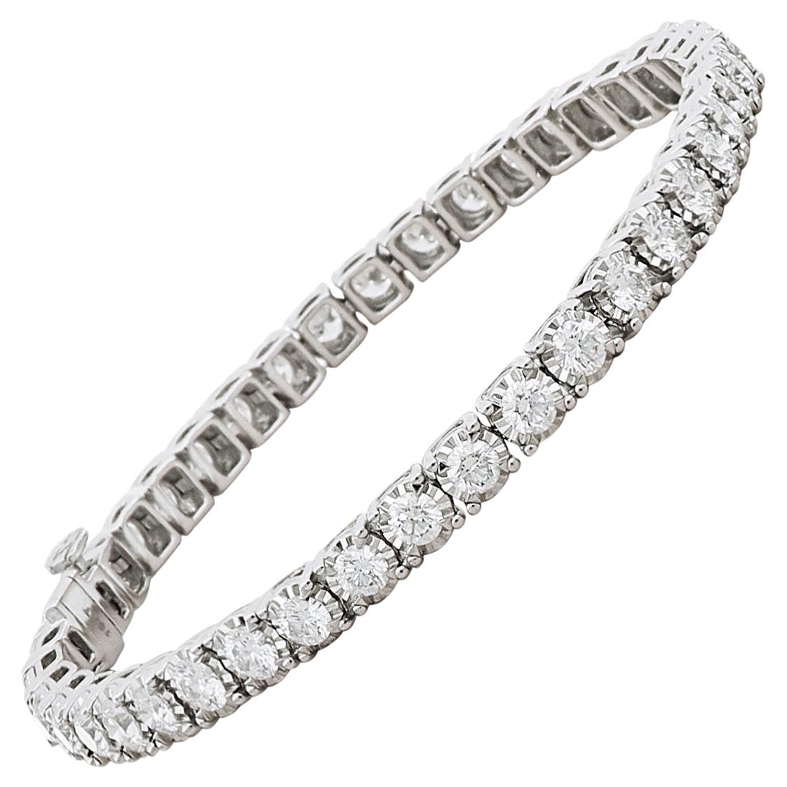 Amwaj Bracelet en or blanc 18 carats avec diamants ronds