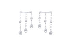 Amwaj 18 Karat White Gold Earrings with 0.74 Carat Diamonds