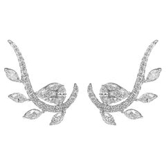 Amwaj 18 Karat White Gold Earrings with Diamonds
