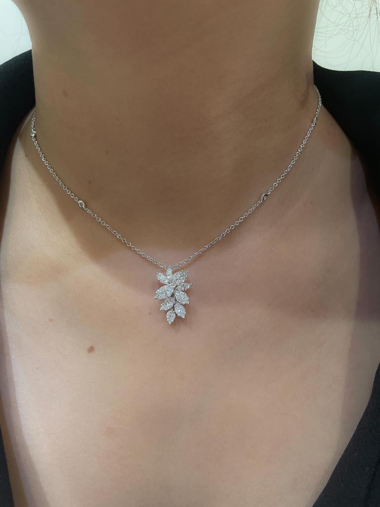 Art Déco Ciondolo Amwaj in oro bianco 18 carati con diamanti in vendita