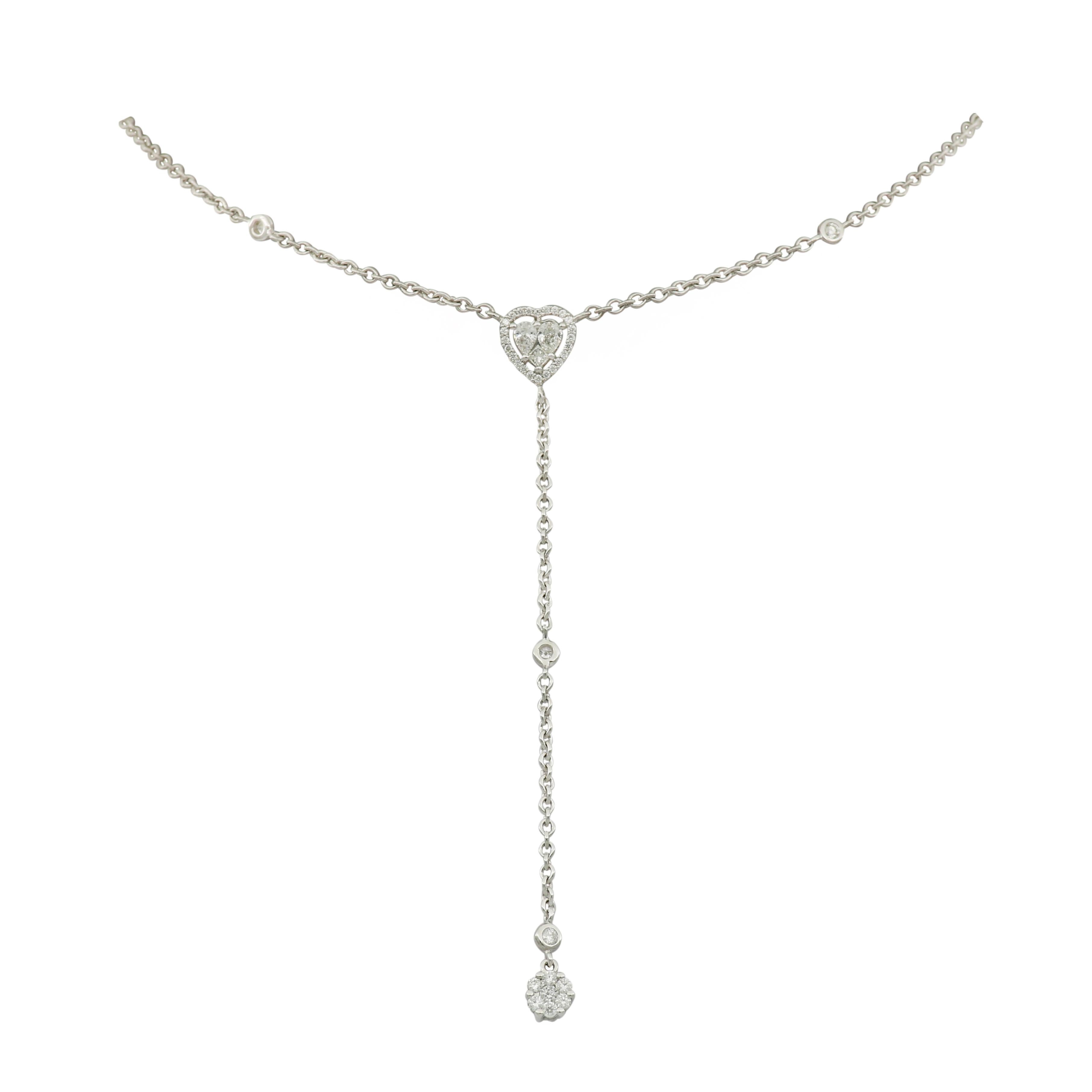 diamond multi-heart 18 pendant necklace