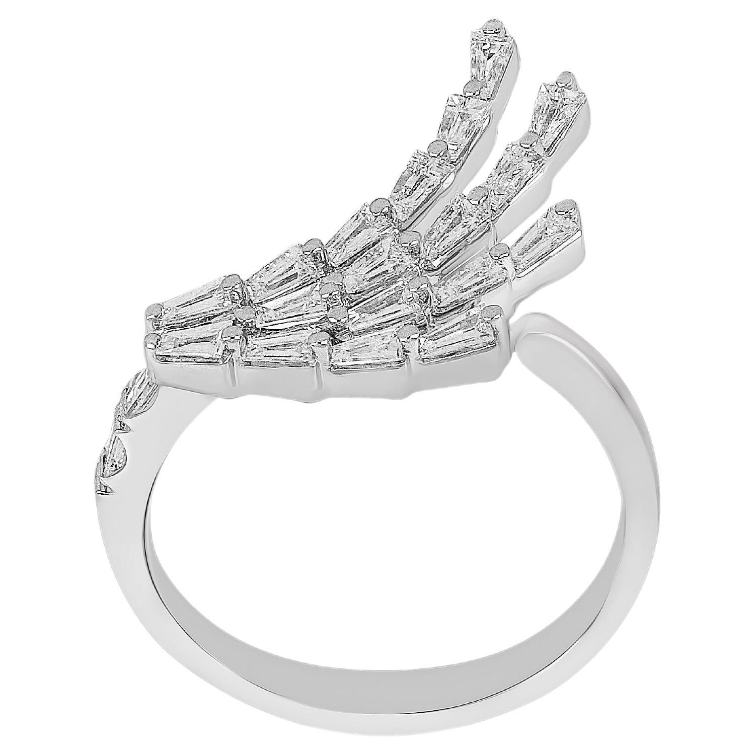 Amwaj 18 Karat White Gold Ring with Diamonds For Sale