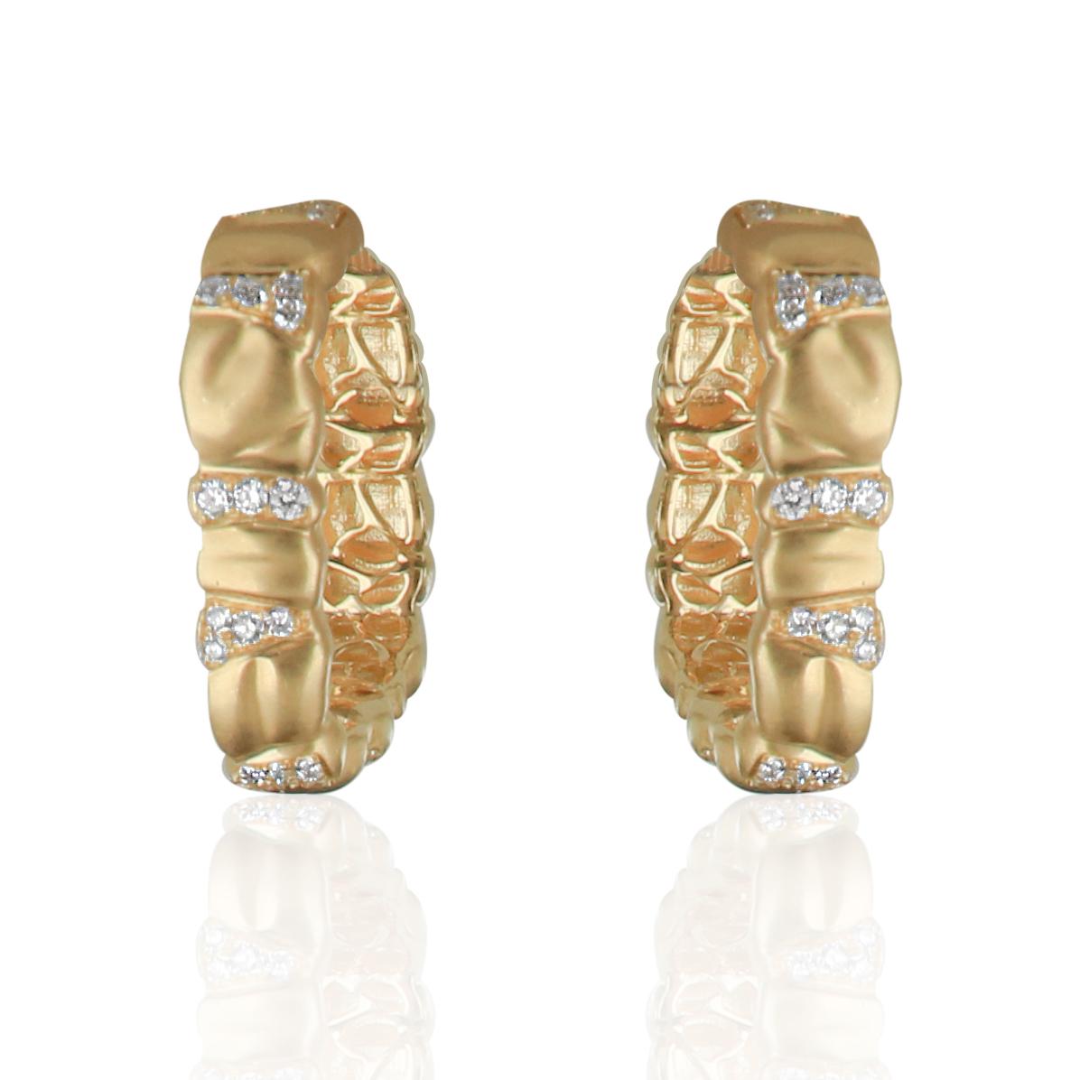 Amwaj Quadratische Ohrringe aus 18 Karat Gelbgold mit Diamanten (Art déco) im Angebot