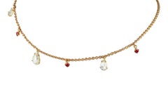 Amwaj 18K Rose Gold Choker with Ruby and Diamonds Drops
