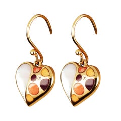 Amwaj Jewellery 18 Karat Rose Gold Heart Shape Earrings