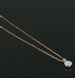 Amwaj Jewellery 18 Karat Rose Gold Pendant with Round Diamond