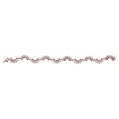 Amwaj Jewellery Bracelet en or rose 18 carats avec rhodolite  et diamants de taille ronde .