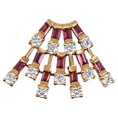 Amwaj Jewellery, boucles d'oreilles en or rose 18 carats avec rhodolite et diamants taille ronde