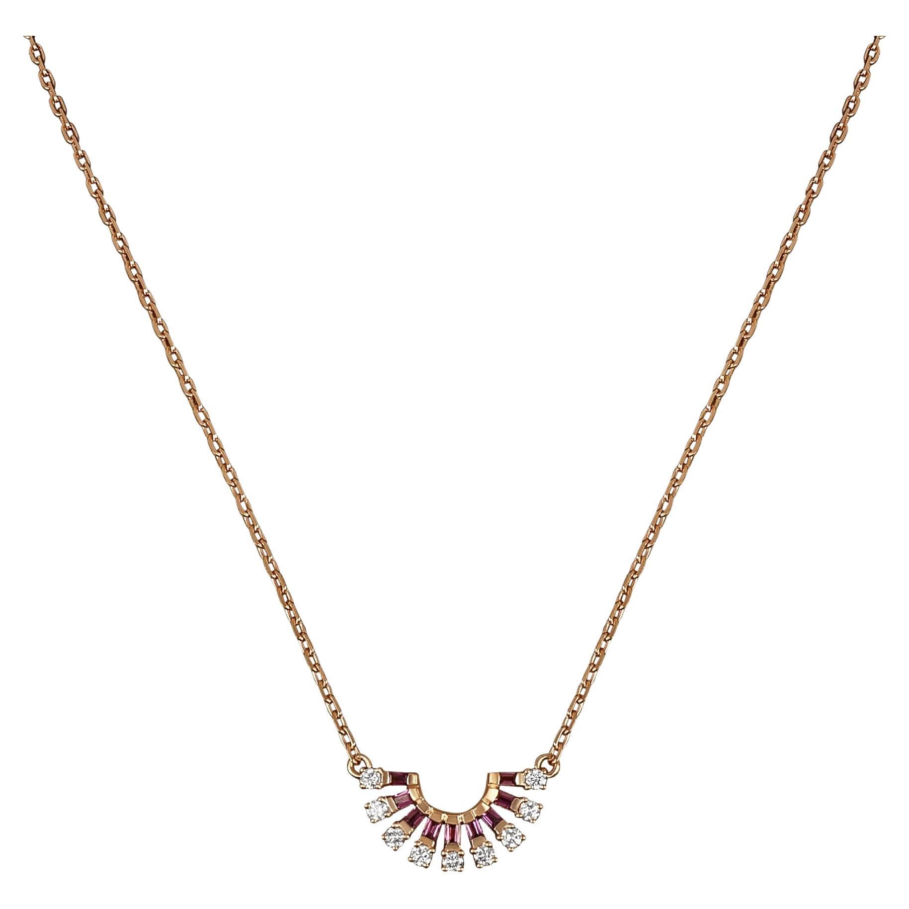 Amwaj Jewellery en or rose 18 carats avec rhodolite et diamants taille ronde