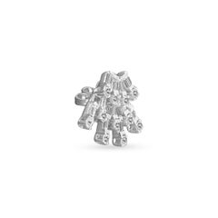 Amwaj Jewellery 18k White Gold Earring with Baguette and Round Cut Diamonds