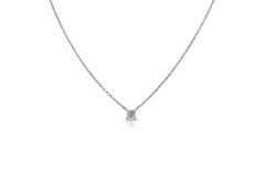 Amwaj Jewellery Colgante de oro blanco de 18 quilates con diamante talla princesa