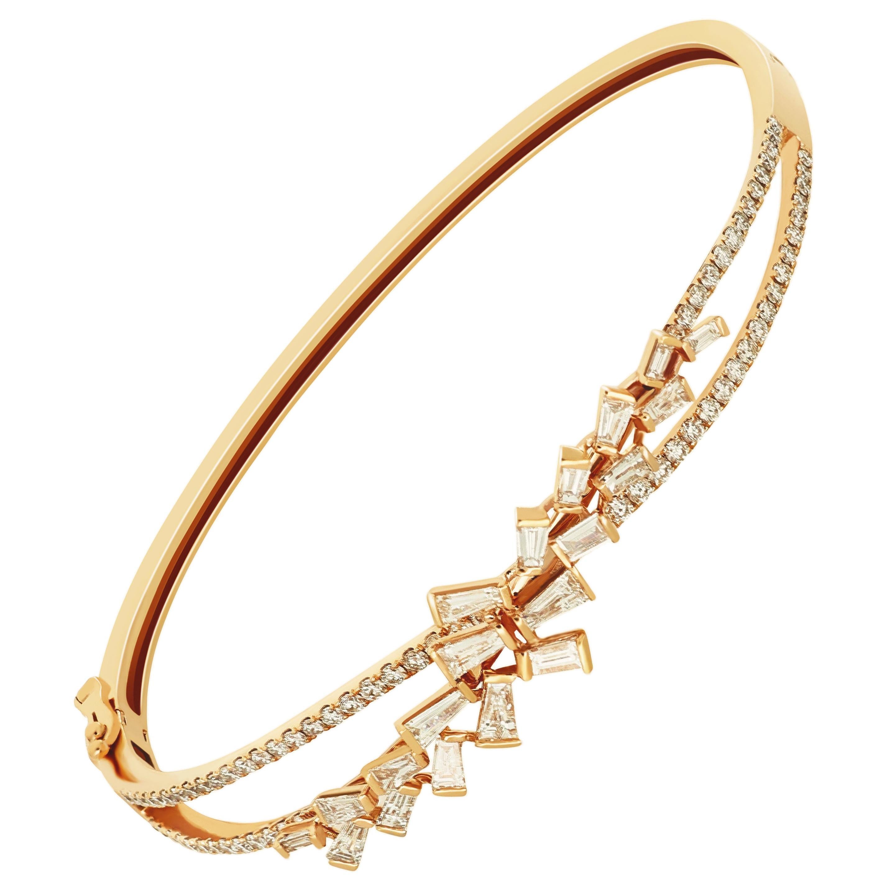 Amwaj Jewellery Bracelet jonc en diamants taille marquise