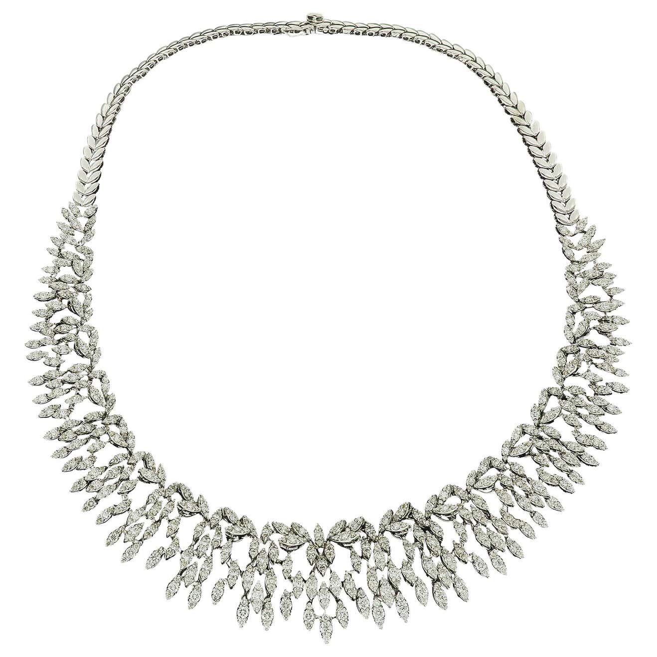 Amwaj Jewellery Marquise Diamond Illusion Set in 18 Karat White Gold ...