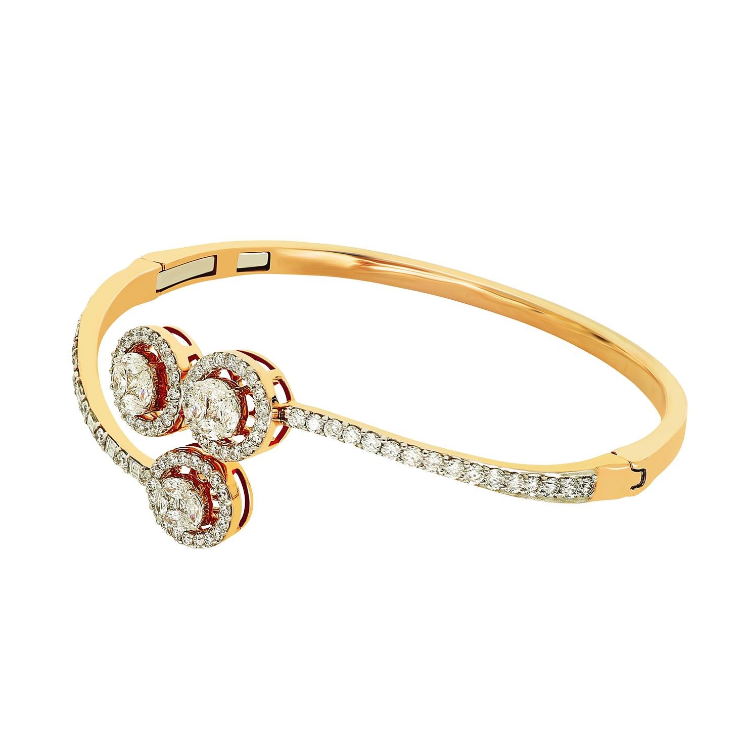 2.25ct 18ct rose gold tennis bracelet guaranteed g/h colour si purity natural diamonds