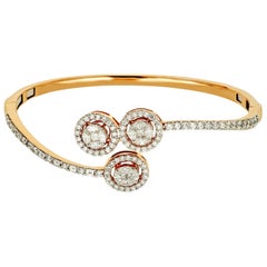 Used Amwaj Jewellery Round Cut Diamond Rose Gold Bangle