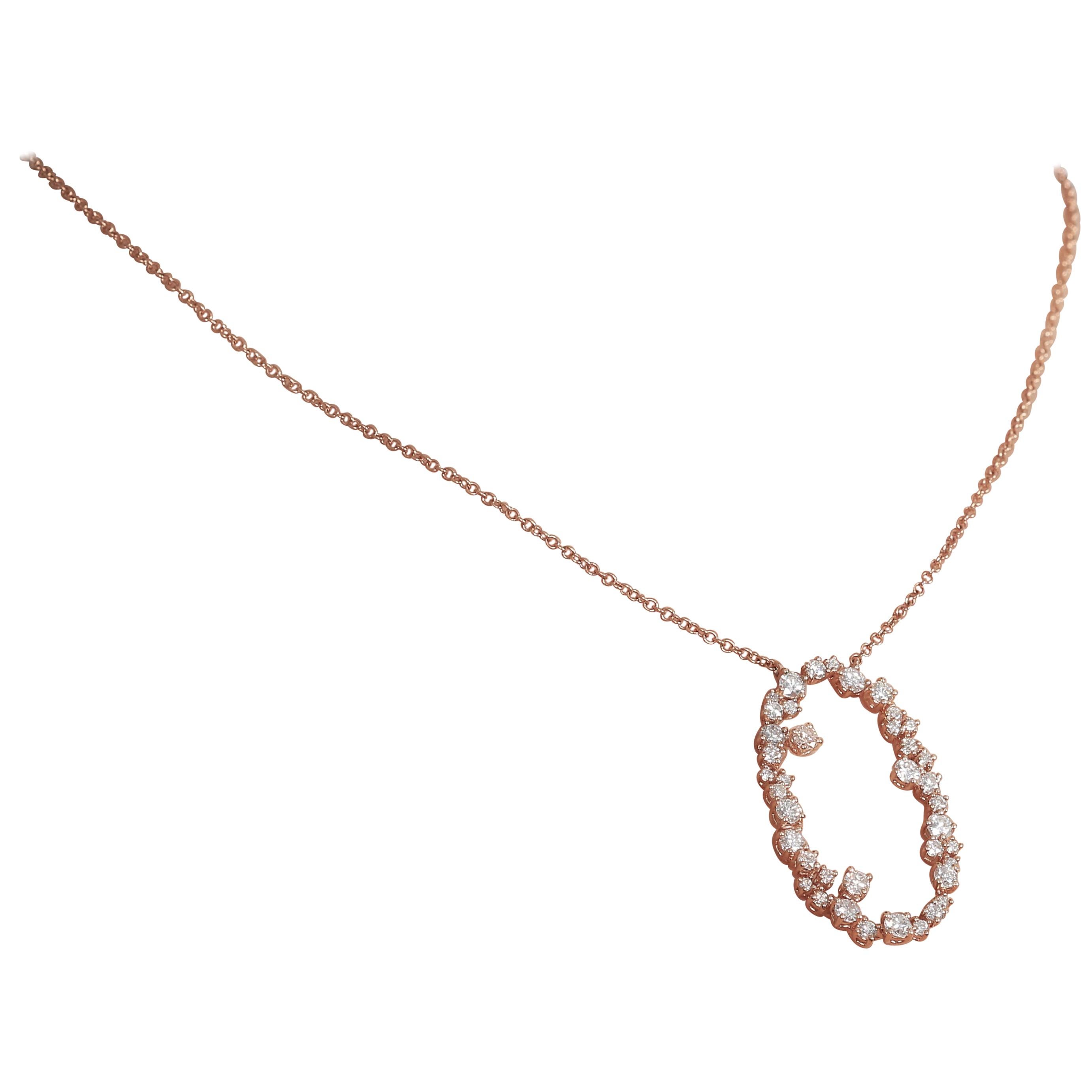 Amwaj Jewelry 18 Karat Rose Gold Pendant