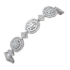 Amwaj Jewelry 18 Karat White Gold Diamond Bracelet