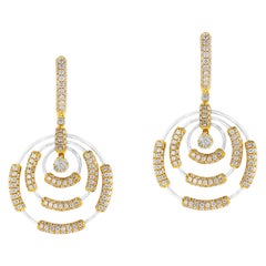 Amwaj Jewelry 18 Karat White Gold Earrings