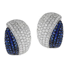 Amwaj Jewelry Blue Sapphire Earrings in 18 Karat Gold