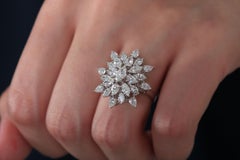Amwaj Jewelry Diamond Ring in 18 Karat White Gold