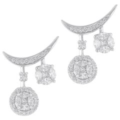 Used Amwaj Jewelry Round Diamond Earrings