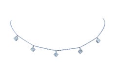 Amwaj Necklace Choker, White Gold 18 Karat with Diamonds