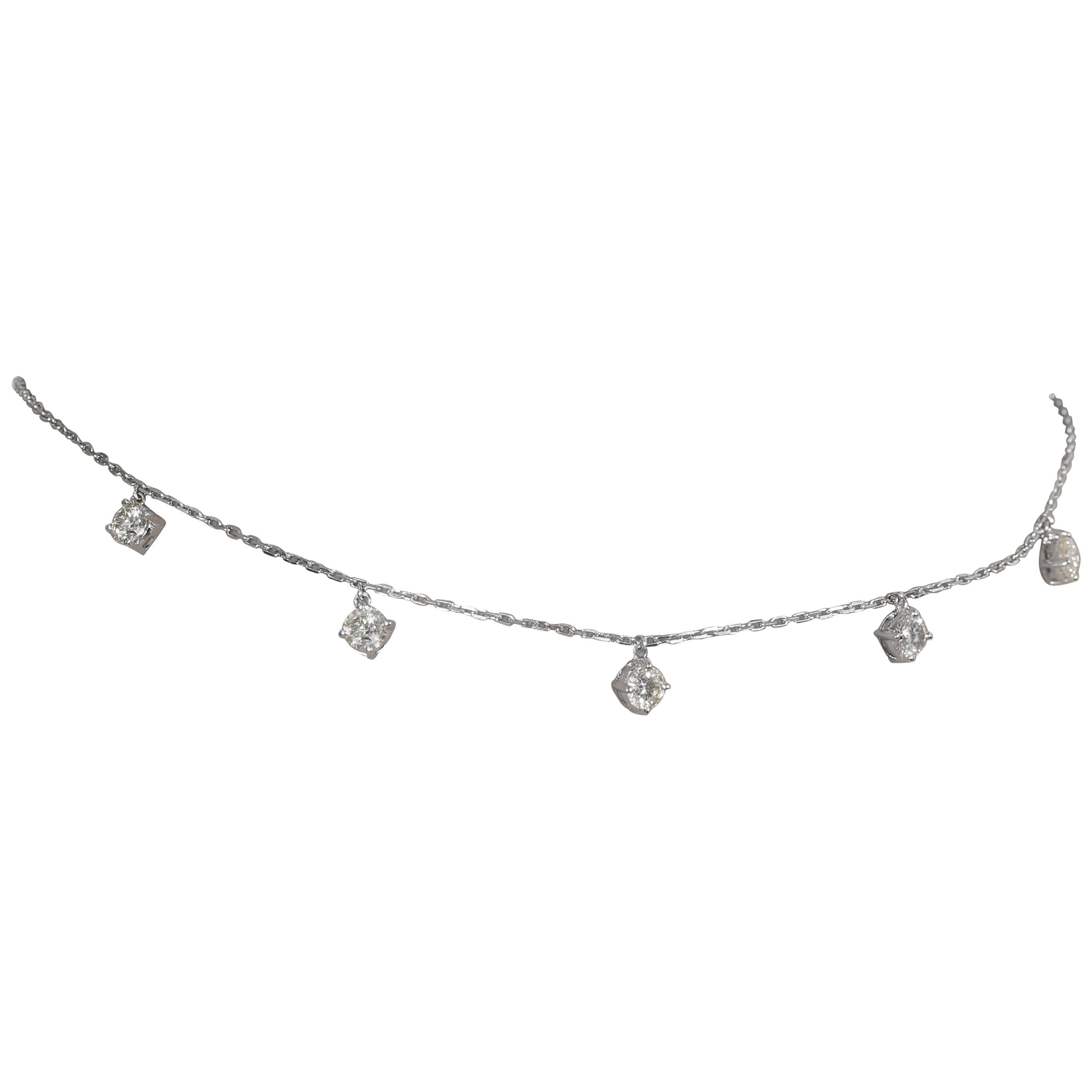 Amwaj Necklace Choker, White Gold 18 Karat with Diamonds