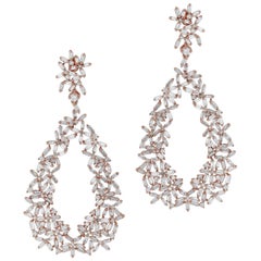 Amwaj Boucles d'oreilles en or rose 18 carats avec diamants