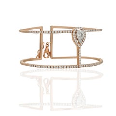 Amwaj Rose Gold Bangle with Multi-Cut Diamond