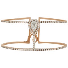 Brazalete Amwaj de oro rosa con diamante talla múltiple