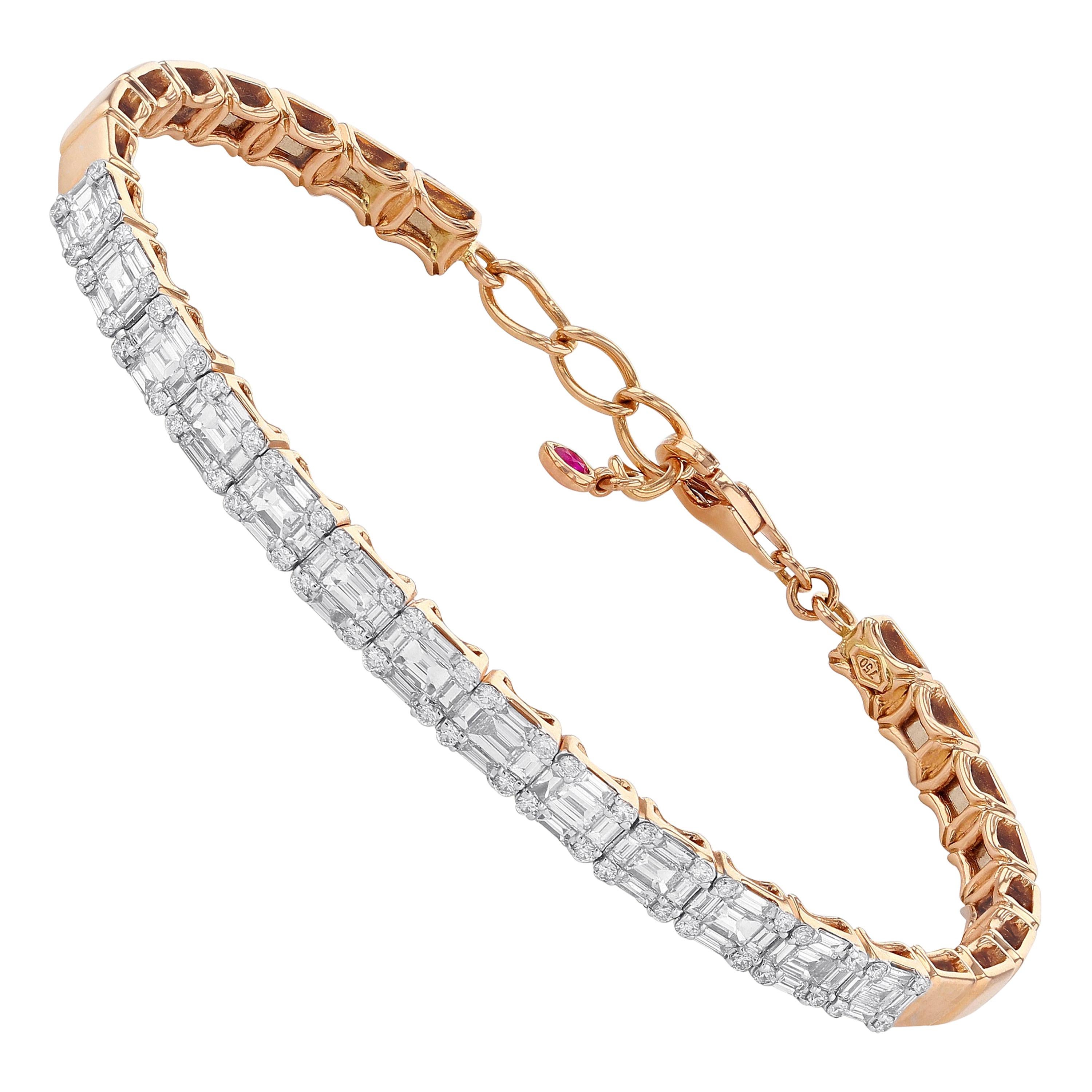Amwaj Rose Gold Bracelet with Diamonds