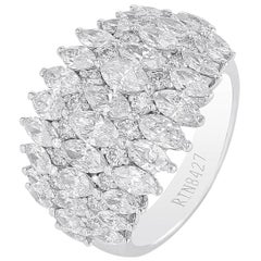 Amwaj Bague en or blanc 18 carats avec diamants