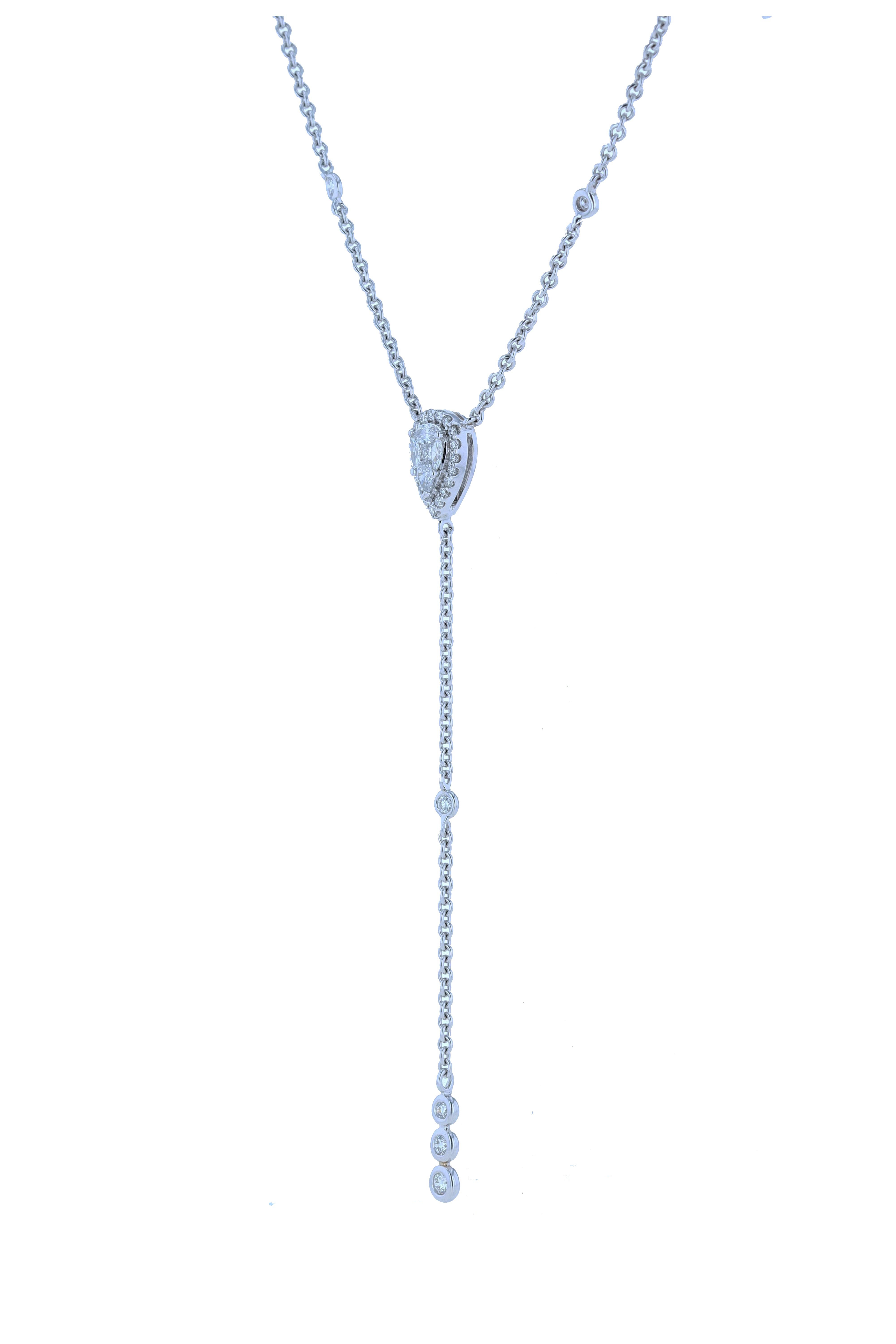 Modern Amwaj White Gold 18 Karat Necklace with Diamonds For Sale