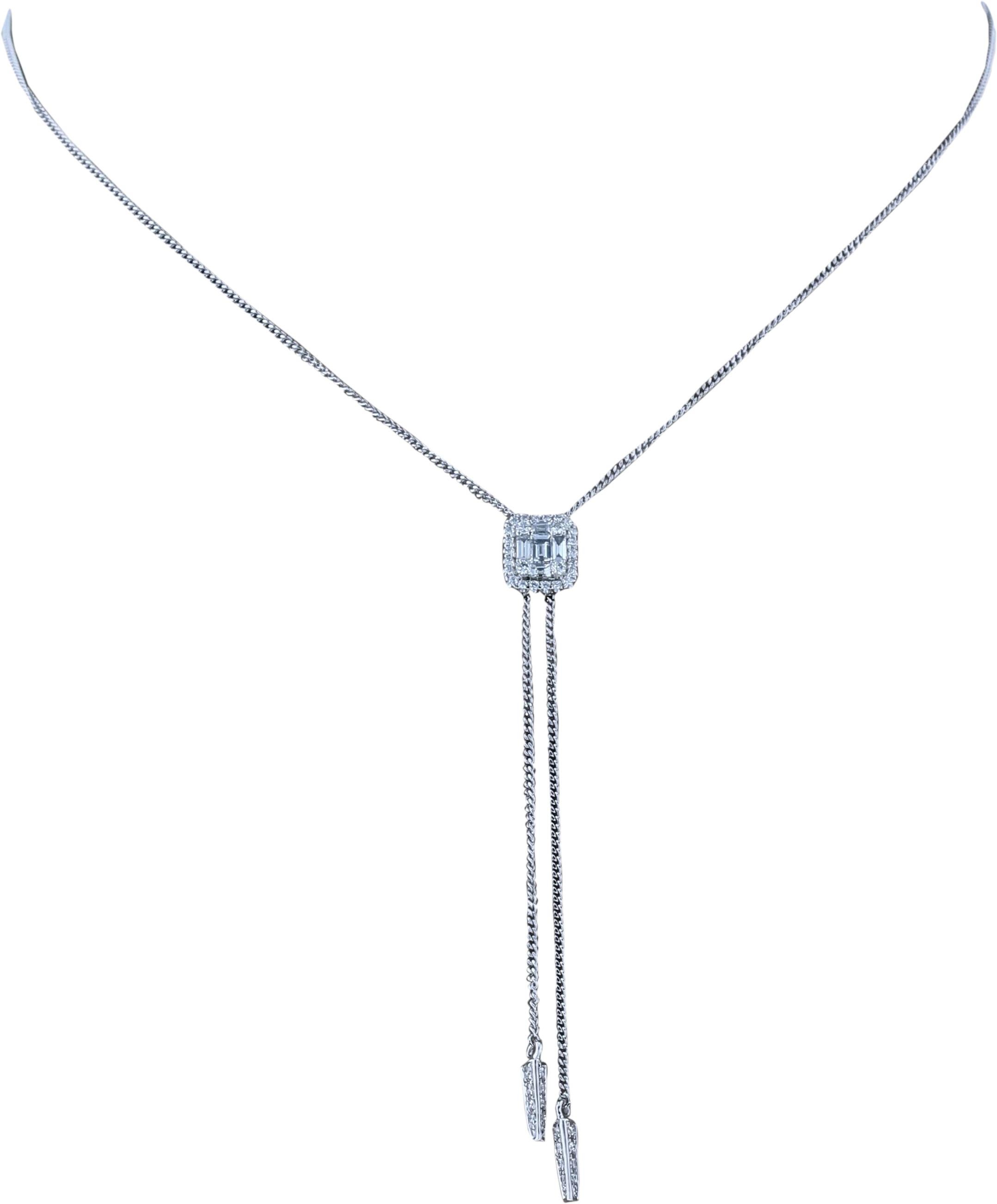 Amwaj 18 Karat Halskette aus Weißgold mit Diamanten im Zustand „Neu“ im Angebot in Abu Dhabi, Abu Dhabi