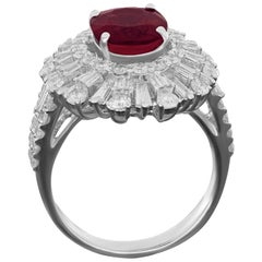 Amwaj Bague en or blanc 18 carats avec diamants et rubis