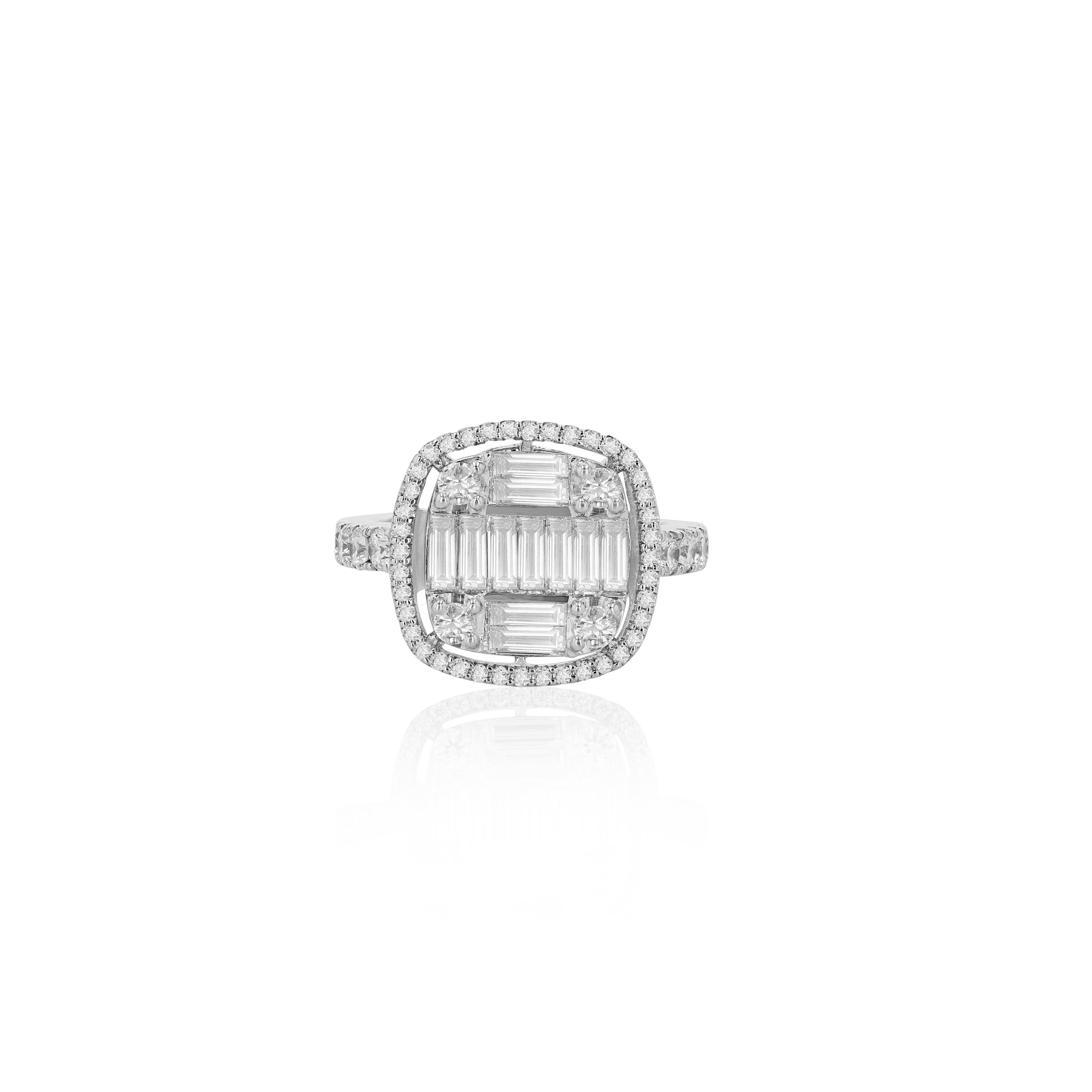 Modern Amwaj White Gold 18 Karat Ring with Diamonds For Sale