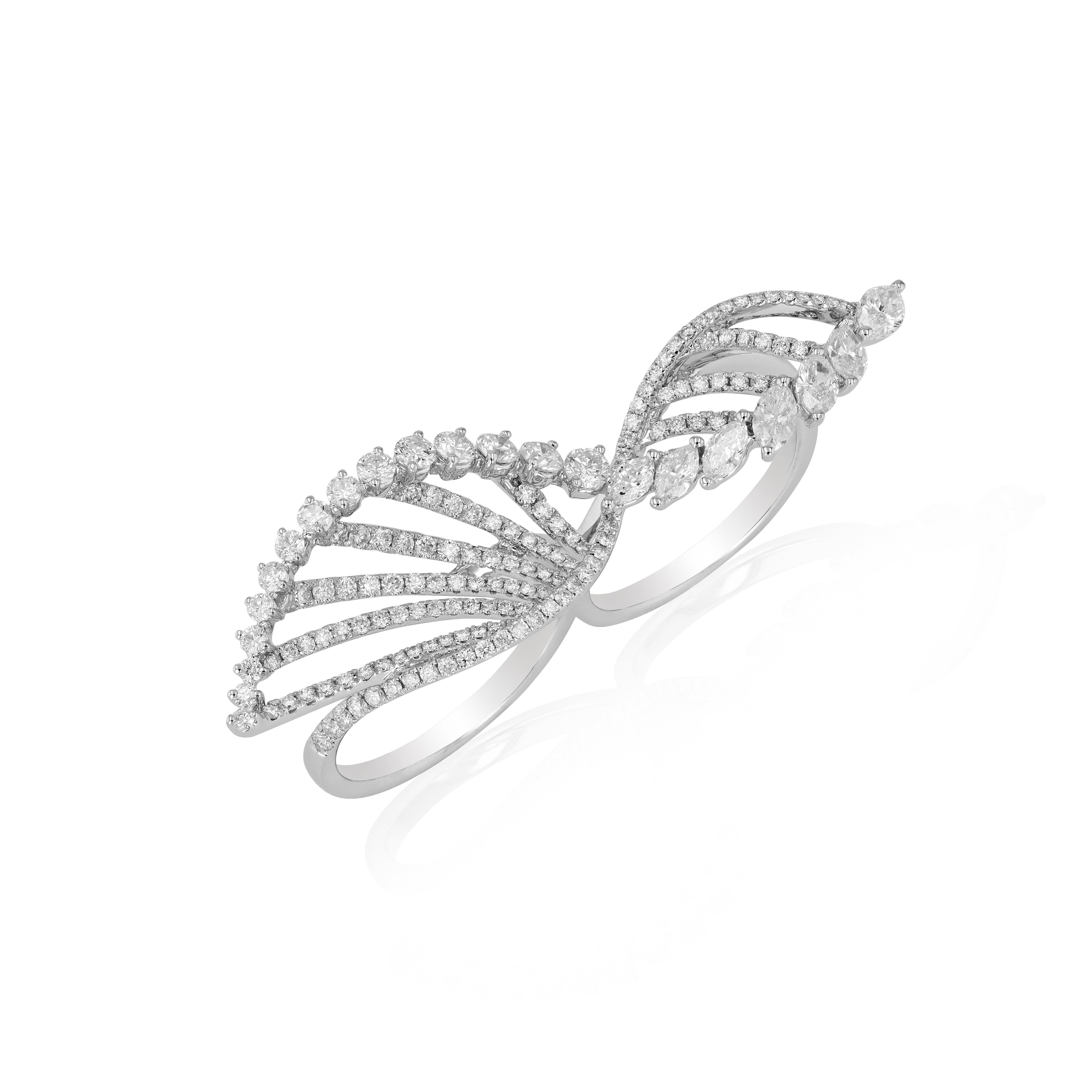 Anello Amwaj in oro bianco 18 carati con diamanti In condizioni Nuovo in vendita a Abu Dhabi, Abu Dhabi