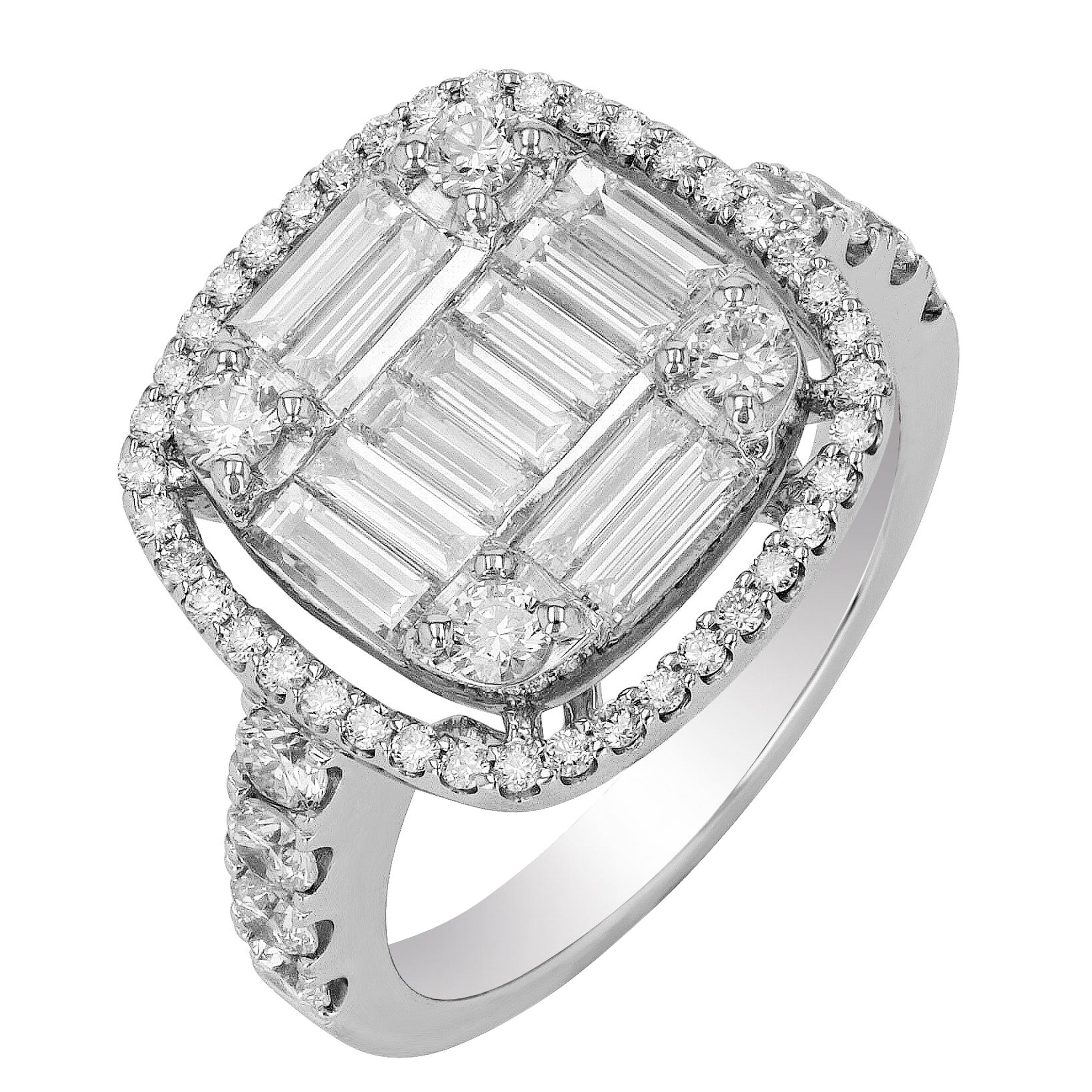 Amwaj White Gold 18 Karat Ring with Diamonds For Sale