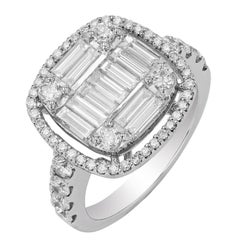 Amwaj Bague en or blanc 18 carats avec diamants