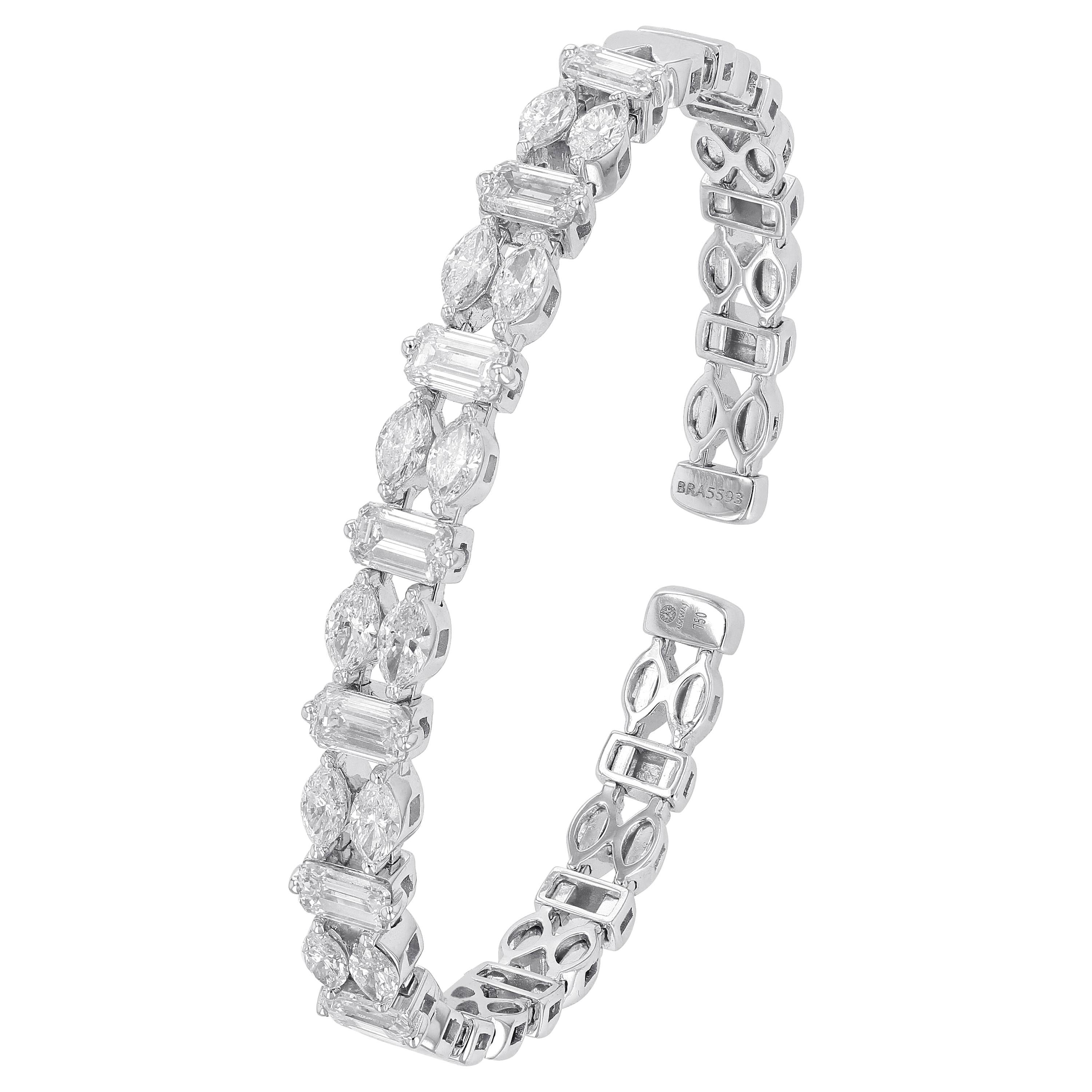 Amwaj Bracelet en or blanc avec diamants en vente