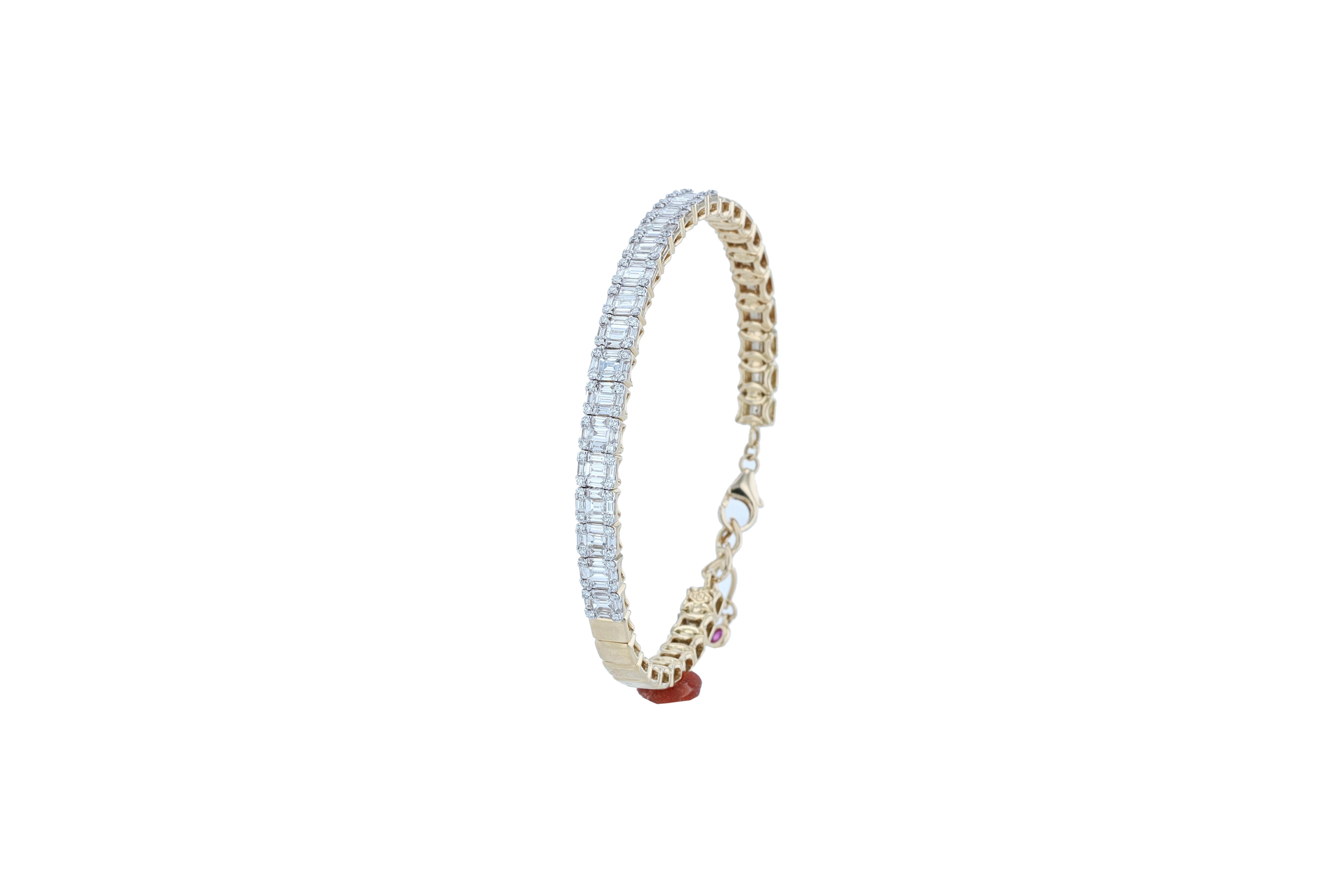 Amwaj 18 Karat Gelbgold-Armband mit Diamanten (Moderne) im Angebot