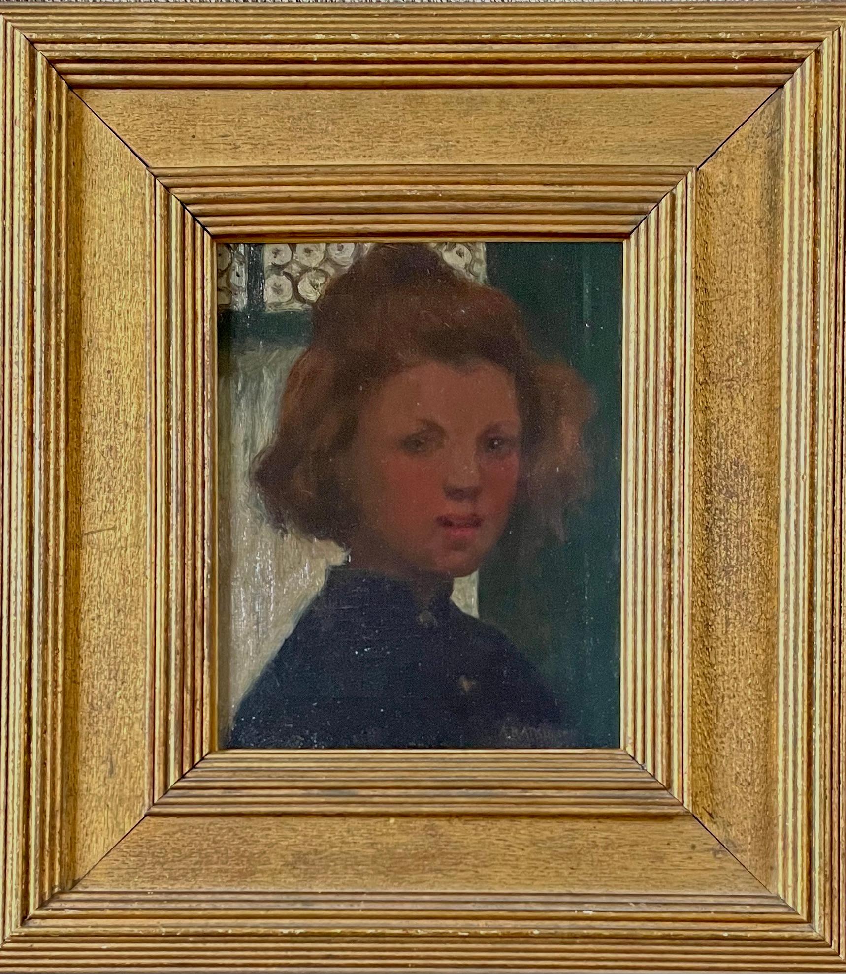 Amy Atkinson - Fillette - Newlyn School Porträt eines jungen Mädchens im Angebot 1