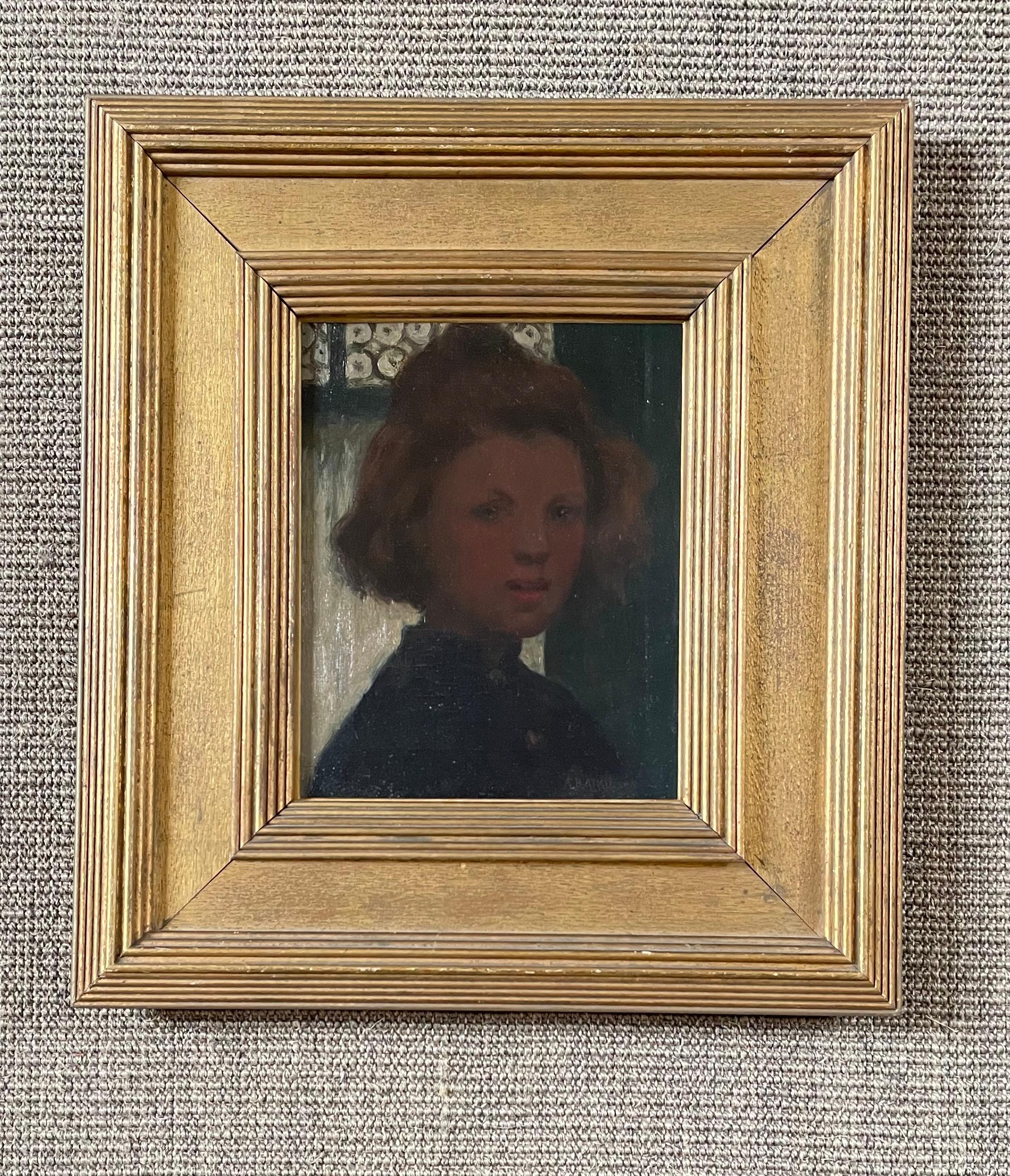 Amy Atkinson - Fillette - Newlyn School Porträt eines jungen Mädchens im Angebot 2