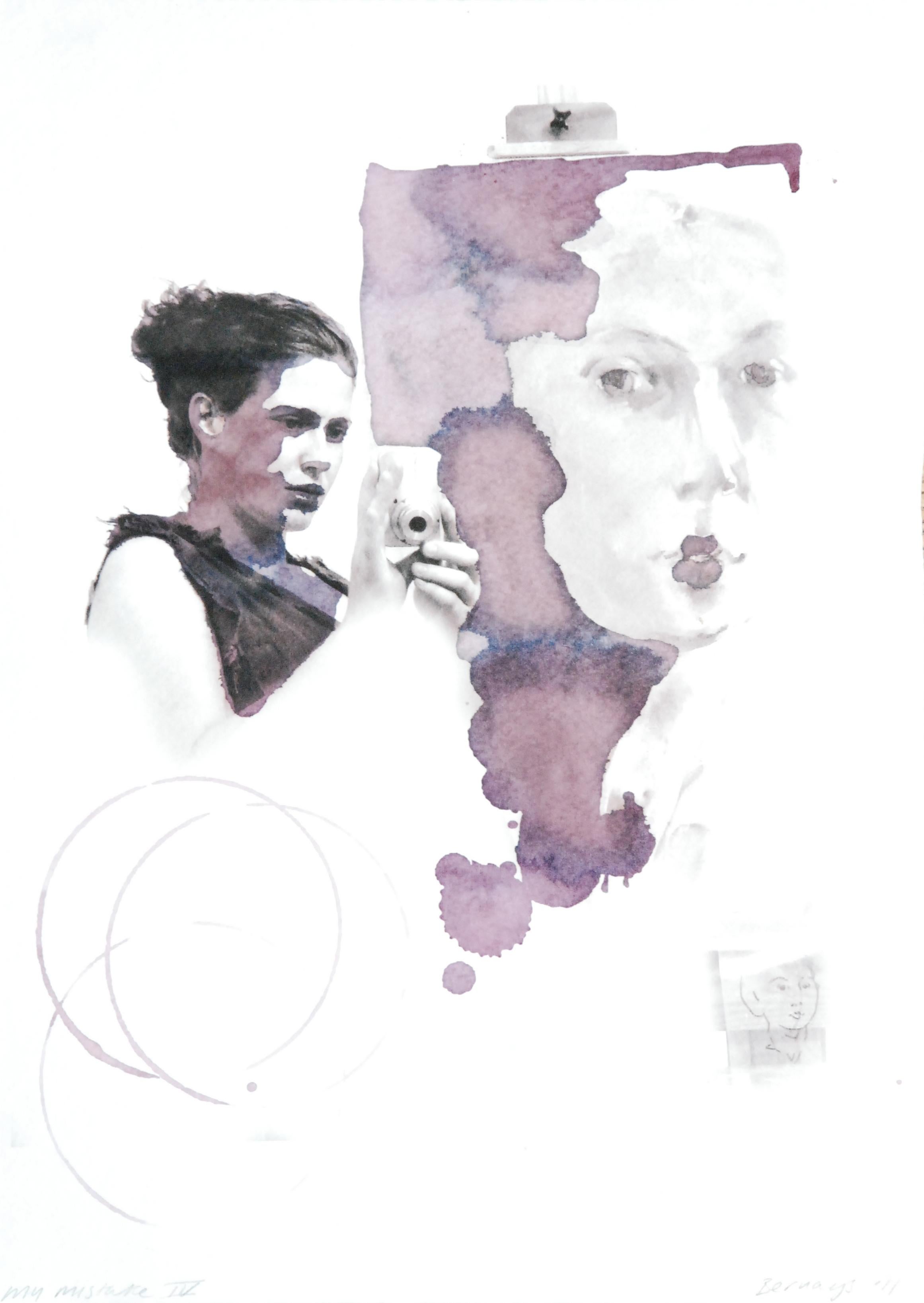 Il mio errore 4, tecnica mista su carta - Mixed Media Art di Amy Bernays