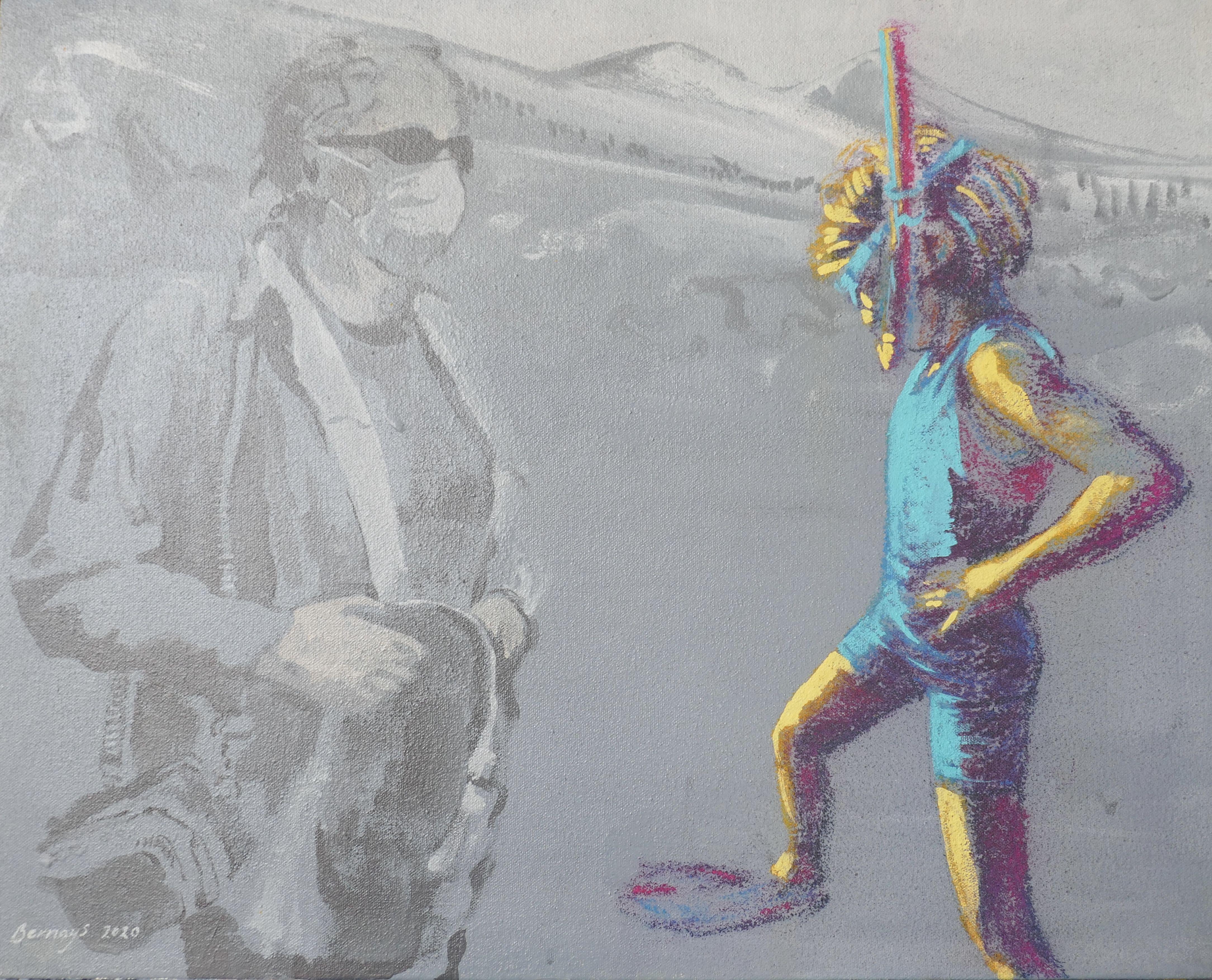 Differenza di opinioni, Pittura, Acrilico su tela - Painting di Amy Bernays